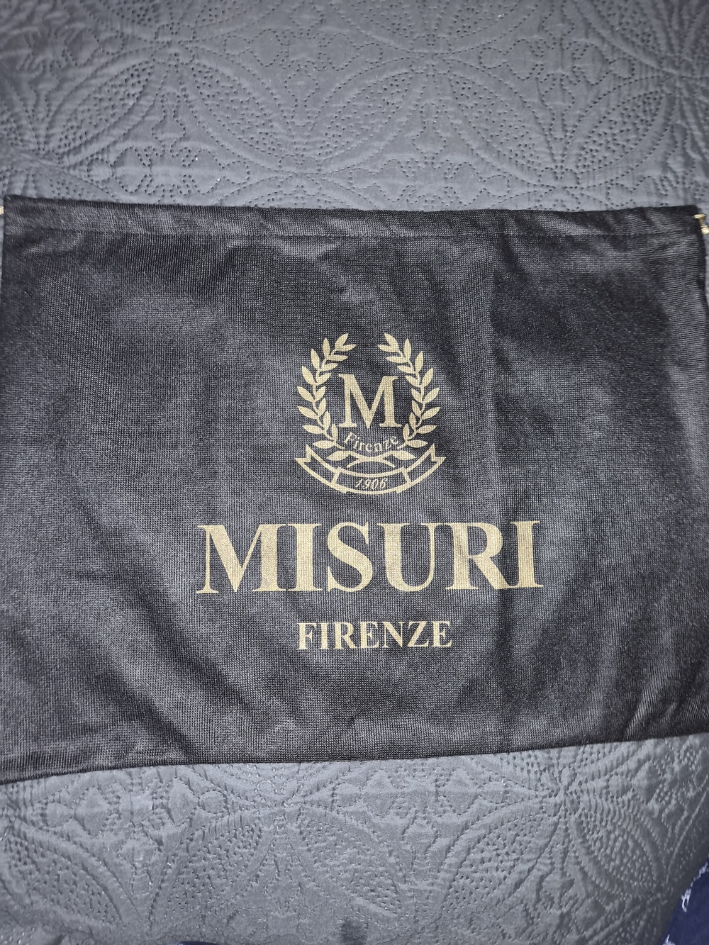 MISURI FIRENZE Large Black Gold Luxury Dust Bag 19" x 14"